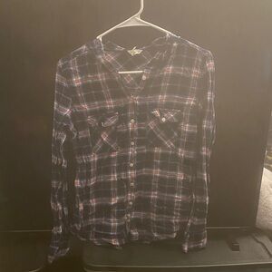 Aeropostale Women's Blue Plaid flannel